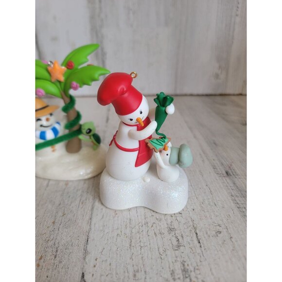 Hallmark snowman Beach turtle cookies for Santa set Xmas ornament - Picture 2 of 8
